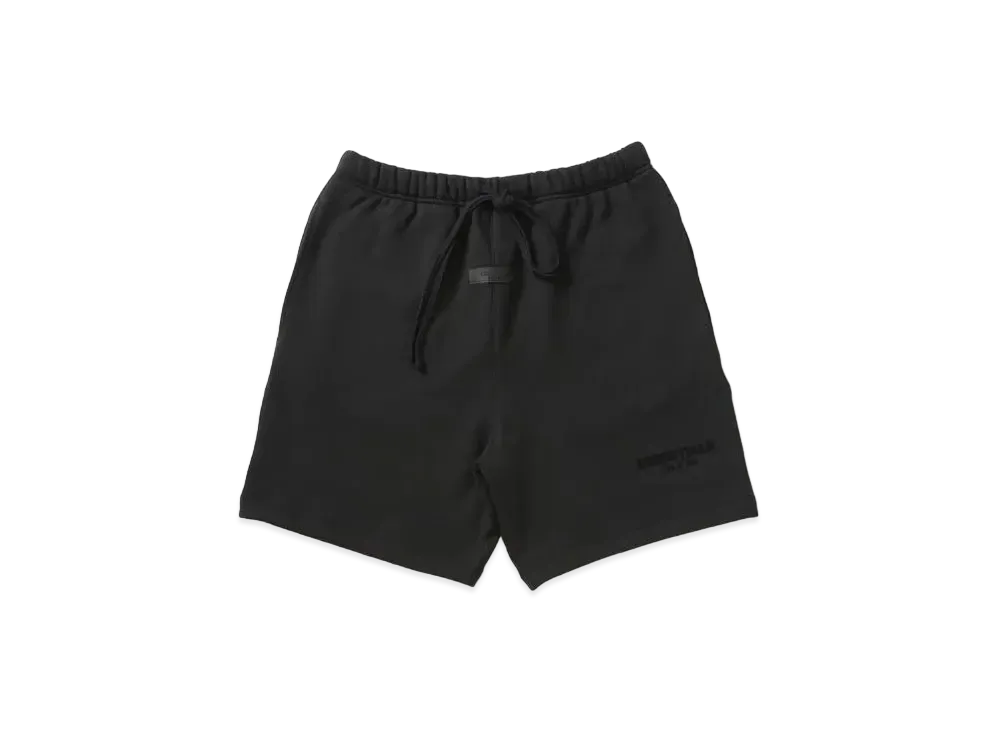 FEAR OF GOD ESSENTIALS BLACK ESS LOGO SWEAT SHORTS "Stretch Limo"
