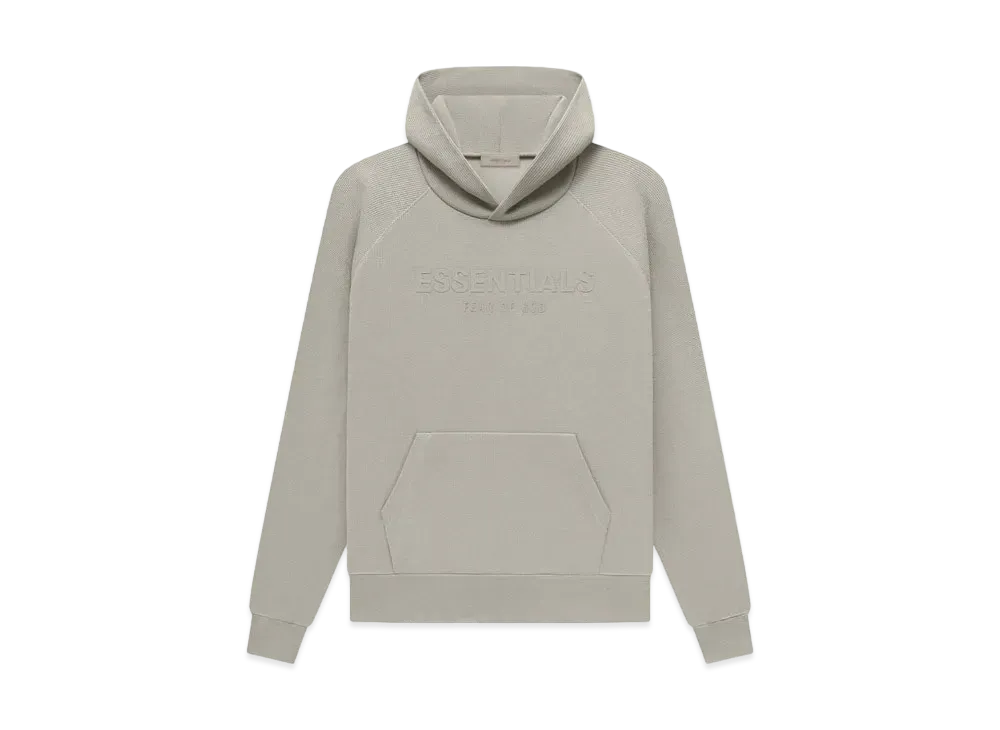 FEAR OF GOD ESSENTIALS Waffle Raglan Hoodie "Seal"