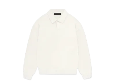FEAR OF GOD ESSENTIALS Knit Polo "Cloud Dancer"