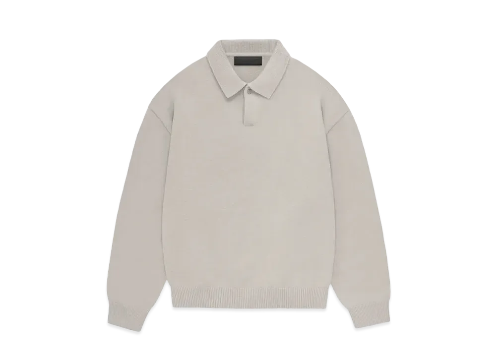 FEAR OF GOD ESSENTIALS Knit Polo "Silver Cloud"