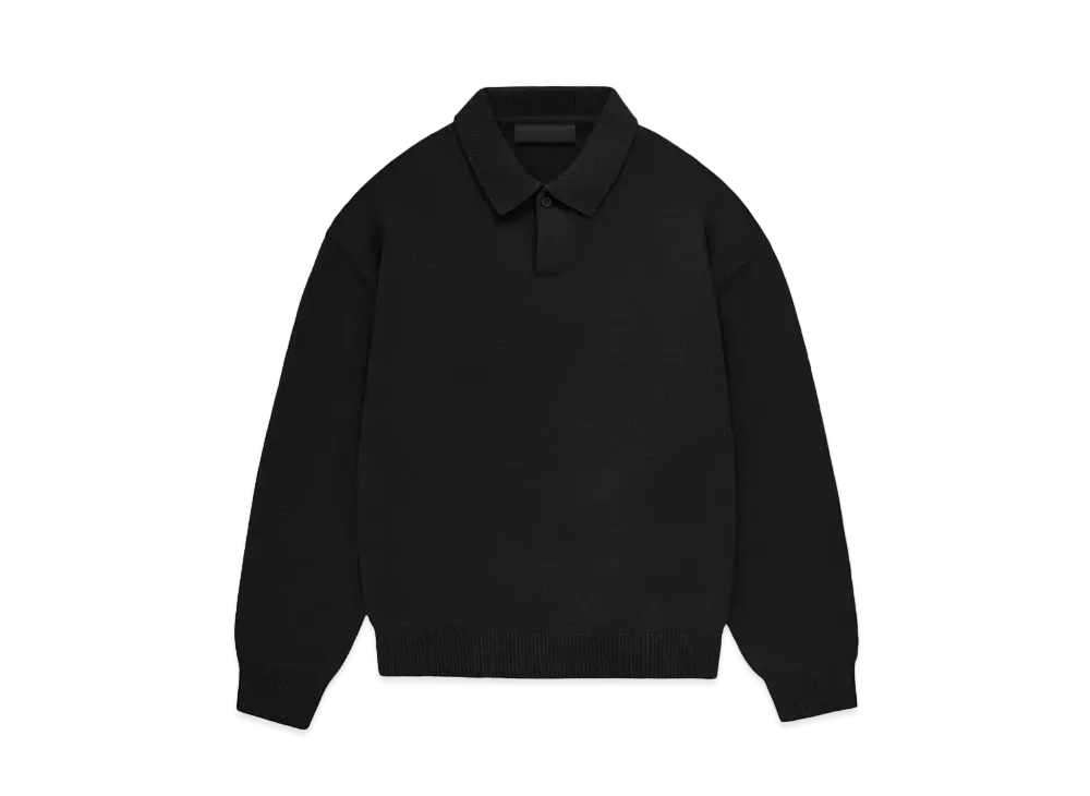 FEAR OF GOD ESSENTIALS Knit Polo "Jet Black"