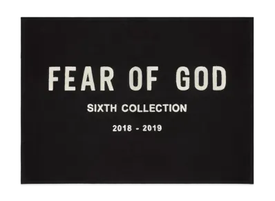 FEAR OF GOD Chenille Embroidered Throw Blanket "Black"