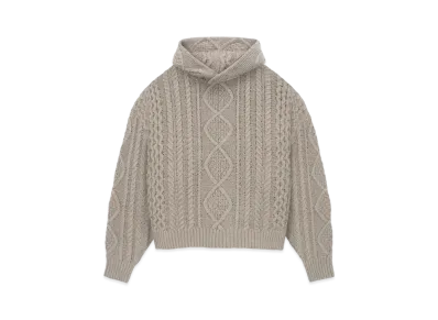 FEAR OF GOD ESSENTIALS Cable Knit Hoodie "Core Heather"