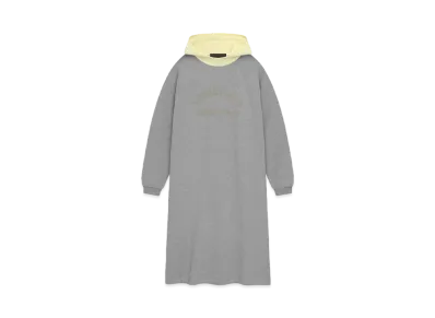 FEAR OF GOD ESSENTIALS Women's Nylon Fleece Hooded Dress "Dark Heather Oatmeal/ Garden Yellow"