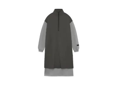 FEAR OF GOD ESSENTIALS Women's Nylon Fleece Mockneck Sweater Dress "Dark Heather Oatmeal/ Ink"