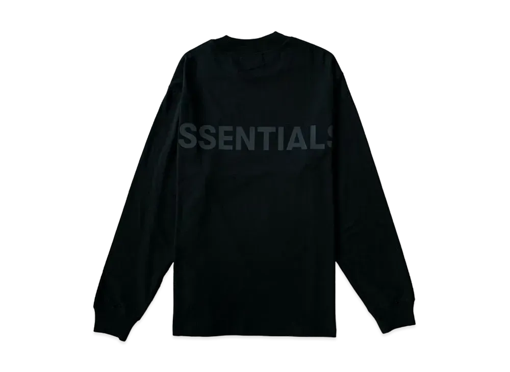 エッセンシャルズ ロゴ ボクシー ロングスリーブ Tシャツ "ブラック"