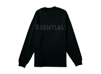 FEAR OF GOD ESSENTIALS Logo Boxy Long Sleeve T-Shirt "Black"
