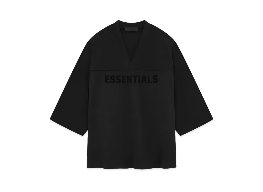 FEAR OF GOD ESSENTIALS Heavy Jersey Football Tee "Jet Black"