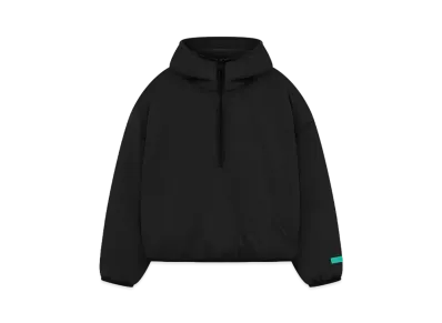 FEAR OF GOD ESSENTIALS Nylon Filled Halfzip Hoodie "Jet Black"