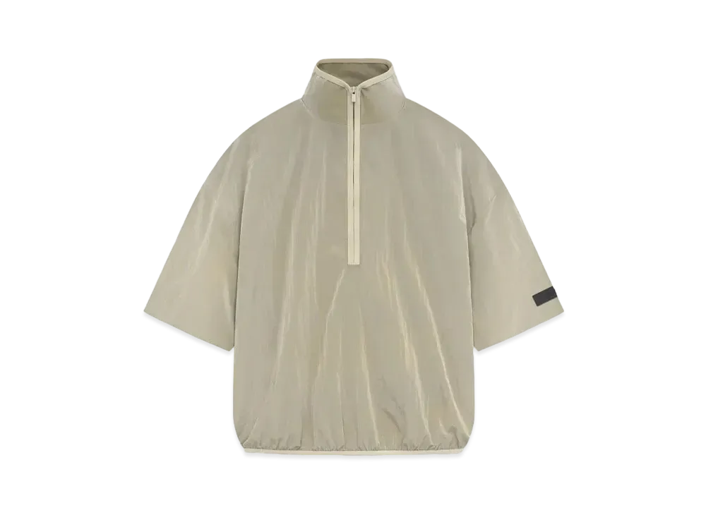 FEAR OF GOD ESSENTIALS Crinkle Nylon Halfzip SS Shirt "Garden Yellow"