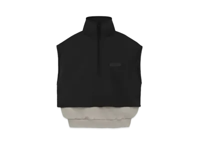 FEAR OF GOD ESSENTIALS Nylon Fleece Mockneck Vest "Seal/Jet Black"