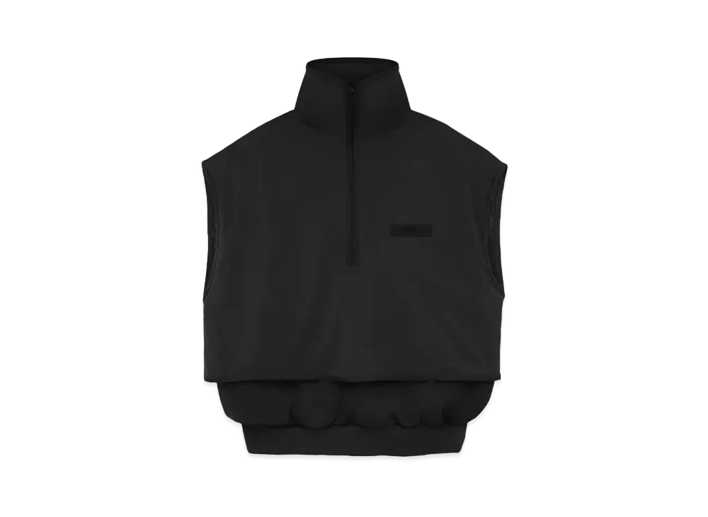 FEAR OF GOD ESSENTIALS Nylon Fleece Mockneck Vest "Jet Black"