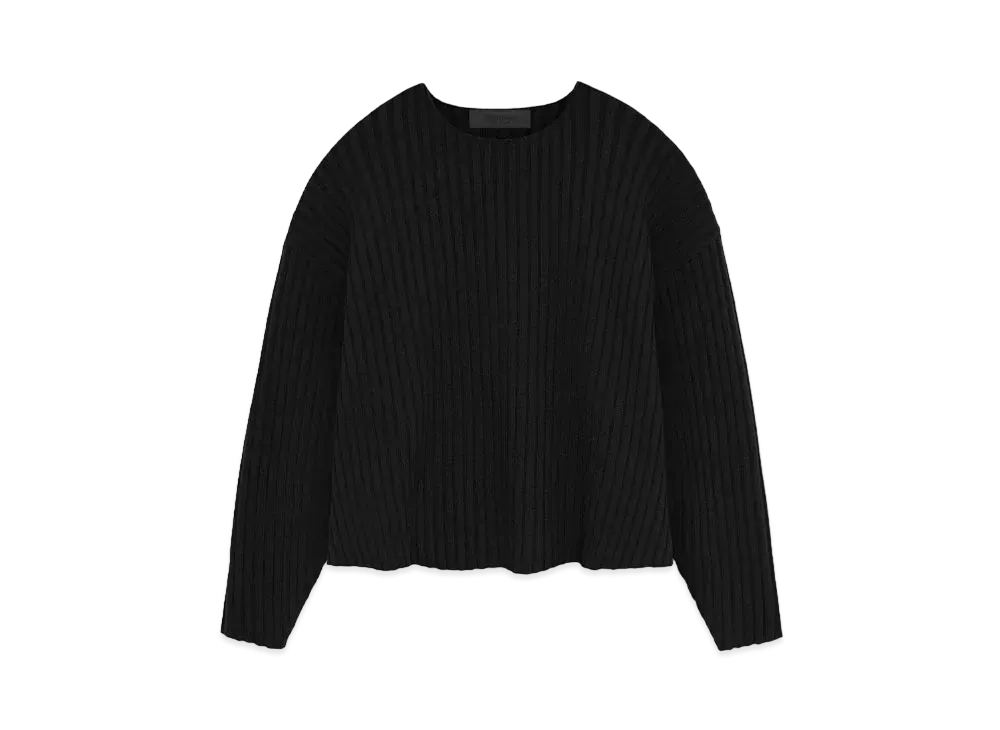 FEAR OF GOD ESSENTIALS Raw neck Sweater "Jet Black"