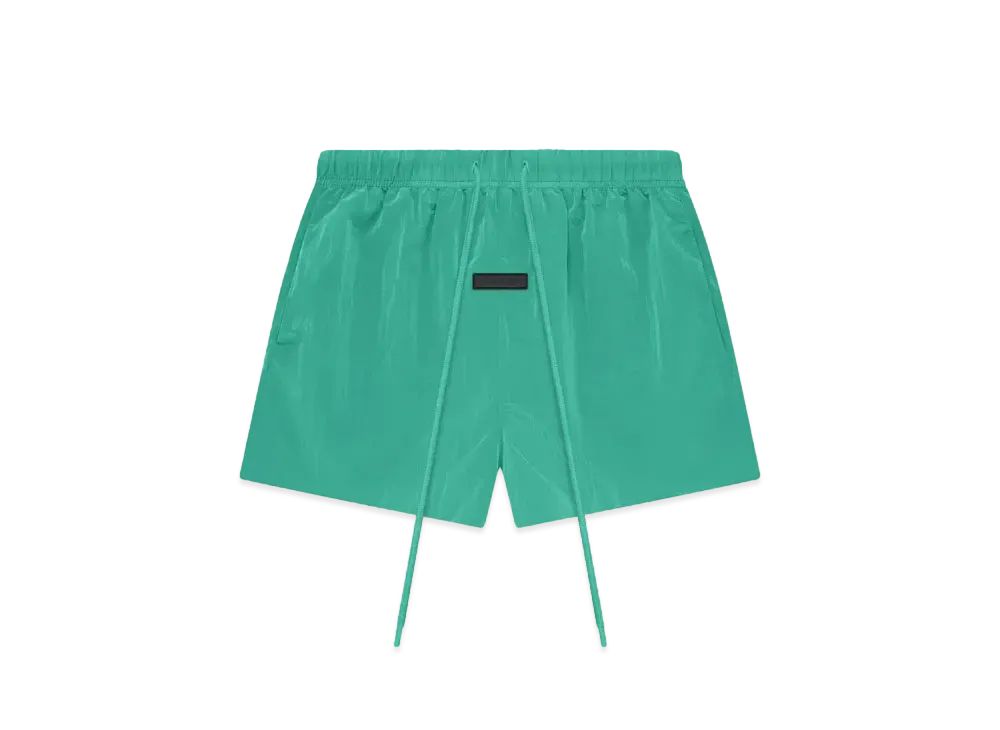 FEAR OF GOD ESSENTIALS Crinkle Nylon Running Short "Mint Leaf"