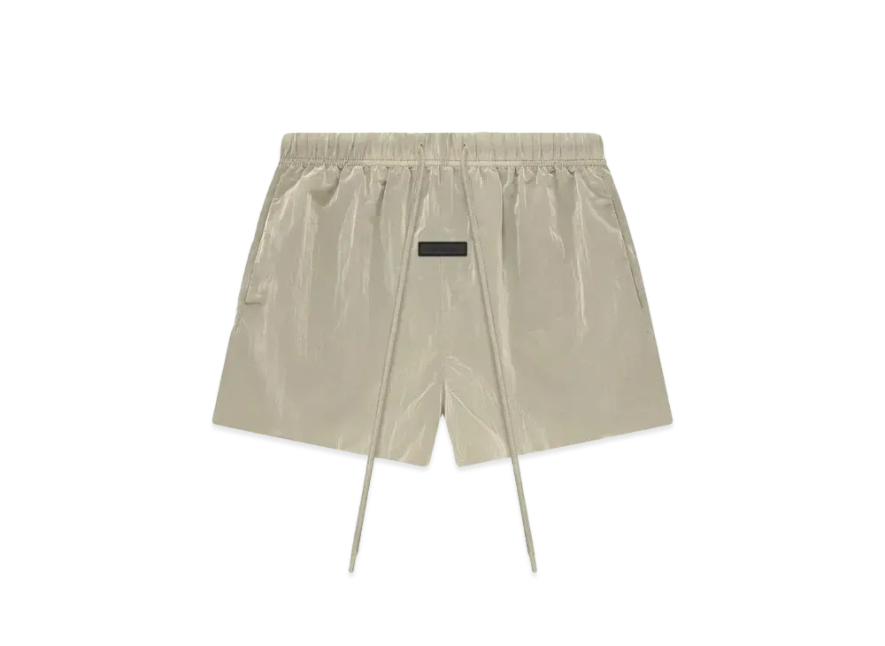 FEAR OF GOD ESSENTIALS Crinkle Nylon Running Short "Garden Yellow"