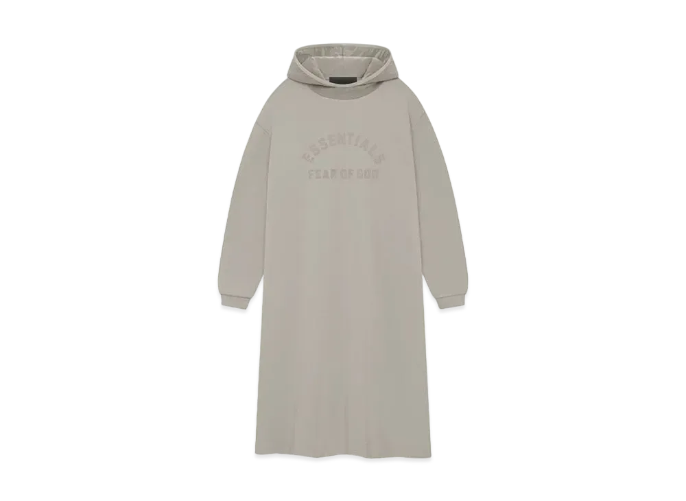 FEAR OF GOD ESSENTIALS Women's Nylon Fleece Hooded Dress "Seal"