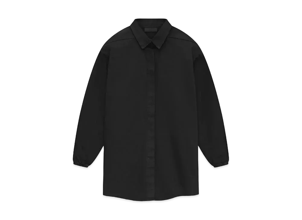 FEAR OF GOD ESSENTIALS Women's Button Down Shirt "Overdye Black Denim"