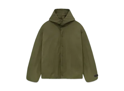 FEAR OF GOD ESSENTIALS Textured Nylon Hooded Coaches Jacket "Military"