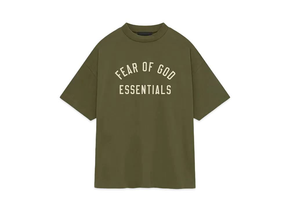 FEAR OF GOD ESSENTIALS Jersey Crewneck Tee "Military"