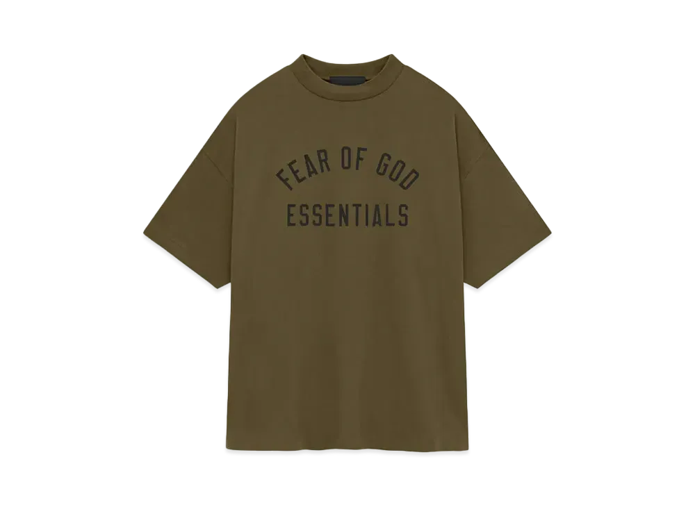 FEAR OF GOD ESSENTIALS Jersey Crewneck Tee "Olive"