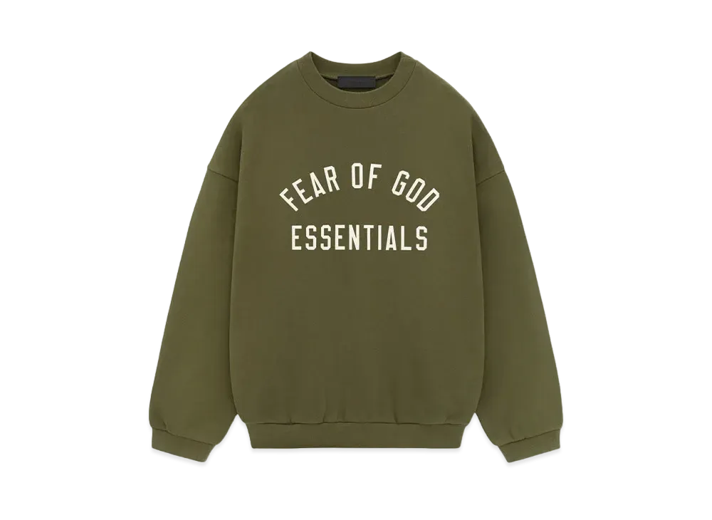 FEAR OF GOD ESSENTIALS Fleece Crewneck "Military"