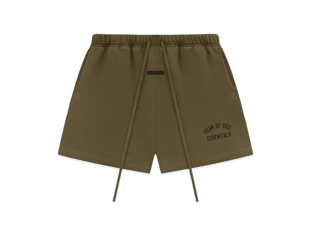 FEAR OF GOD ESSENTIALS Fleece Soccer Short "Olive"