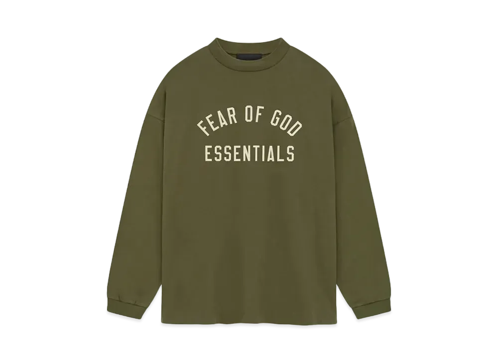 FEAR OF GOD ESSENTIALS Jersey Long Sleeve Tee "Military"
