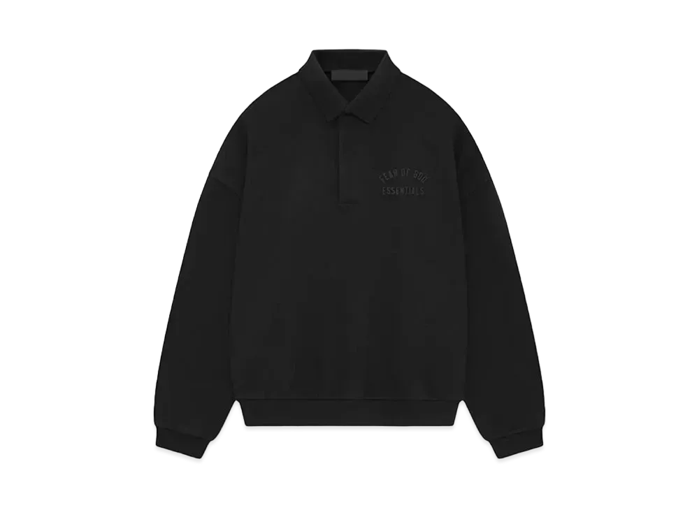 FEAR OF GOD ESSENTIALS Fleece Polo "Black"