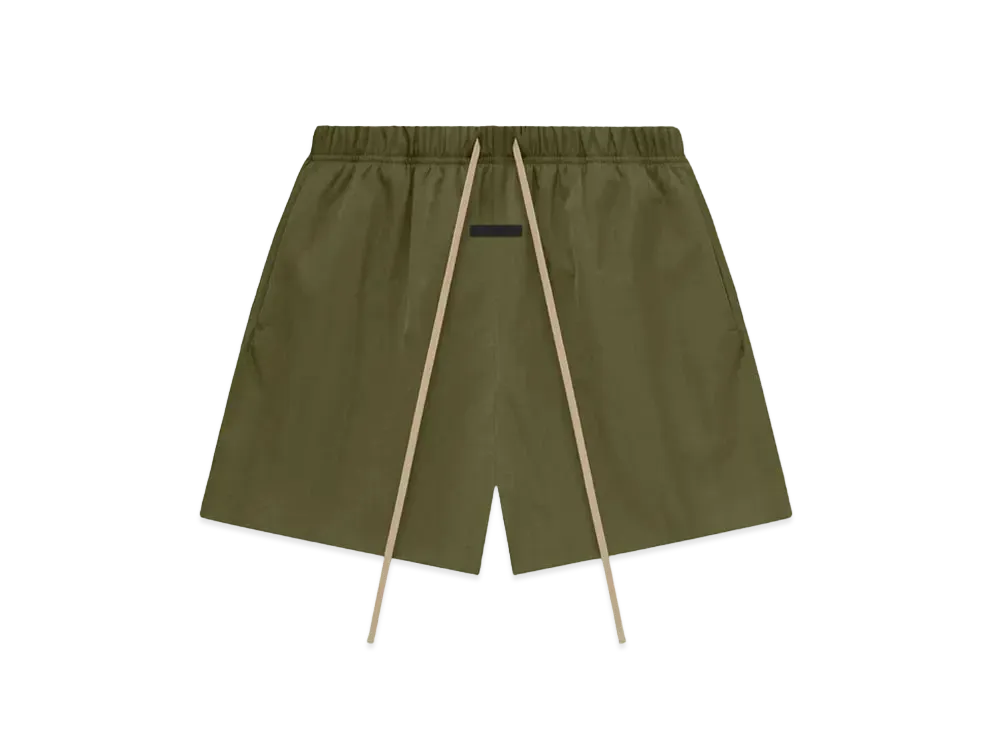 FEAR OF GOD ESSENTIALS Textured Nylon Soccer Short "Military"