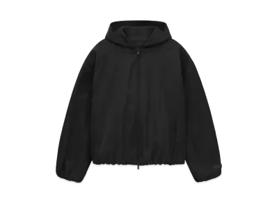 FEAR OF GOD ESSENTIALS Womens Textured Nylon Hooded Bomber "Black"
