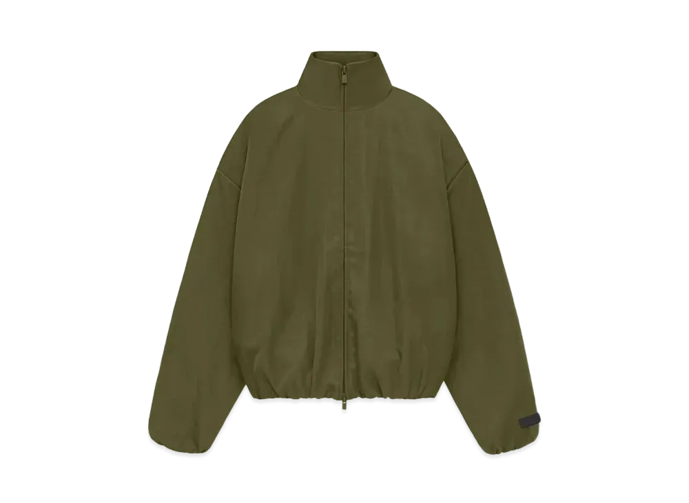 FEAR OF GOD ESSENTIALS Womens Textured Nylon Track Jacket "Military"
