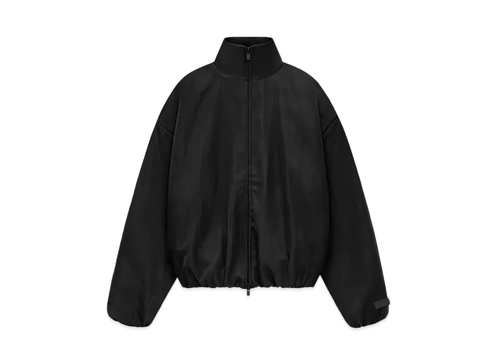 FEAR OF GOD ESSENTIALS Womens Textured Nylon Track Jacket "Black"