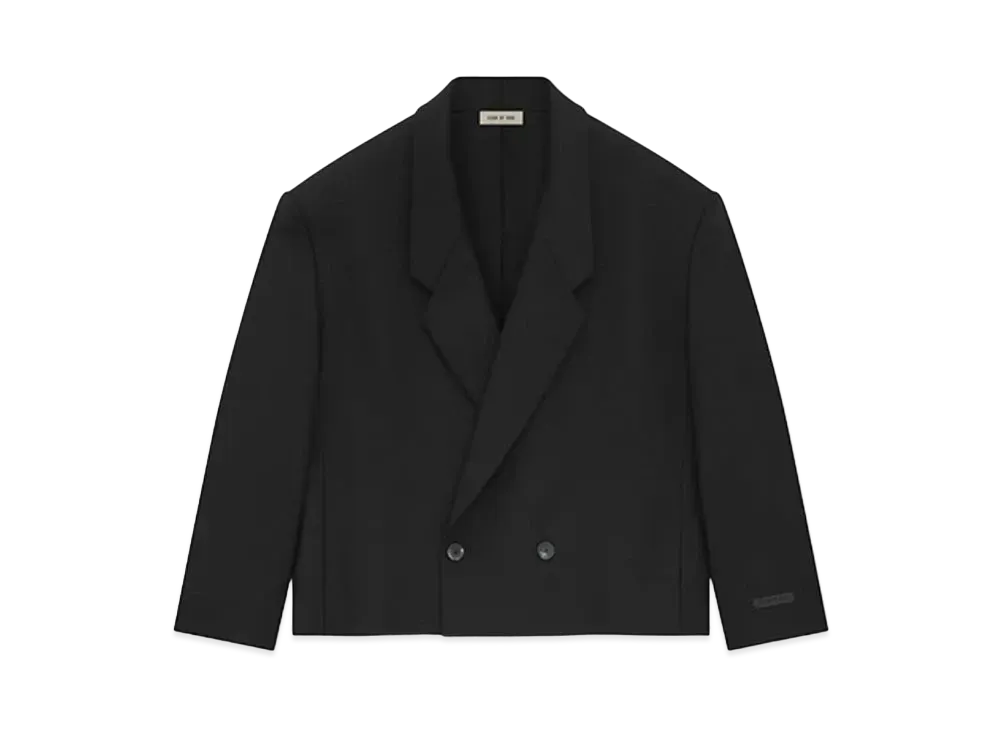 FEAR OF GOD ESSENTIALS Wool Gabardine Cropped Blazer "Black"