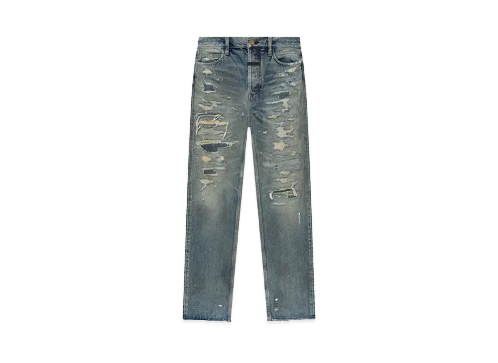 FEAR OF GOD ESSENTIALS Classic 5 Pocket "Repaired Vintage Indigo"
