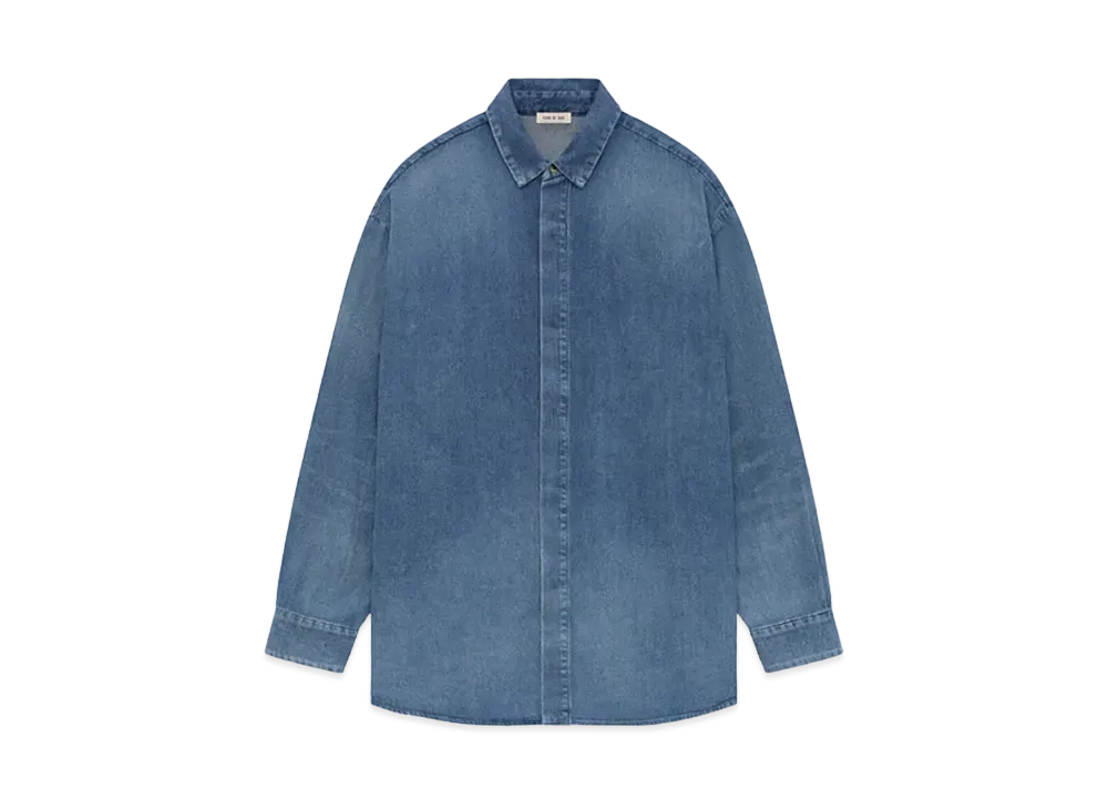 FEAR OF GOD ESSENTIALS Vented Denim Shirt "Medium Indigo"