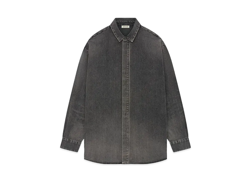FEAR OF GOD ESSENTIALS Vented Denim Shirt "Vintage Black"