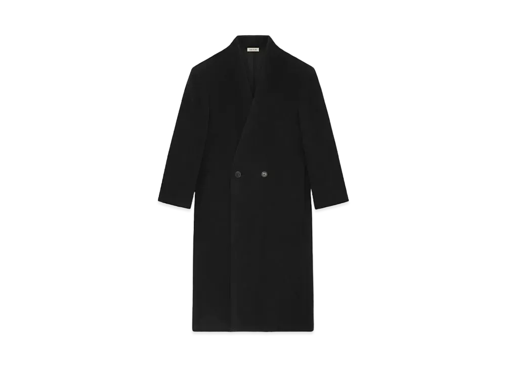 FEAR OF GOD ESSENTIALS Alpaca Herringbone Lapelless Coat "Black"
