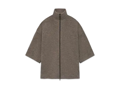 FEAR OF GOD ESSENTIALS Boiled Wool Short Sleeve Jacket "Wood"