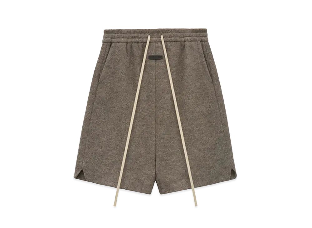 FEAR OF GOD ESSENTIALS Boiled Wool Relaxed Shorts "Wood"