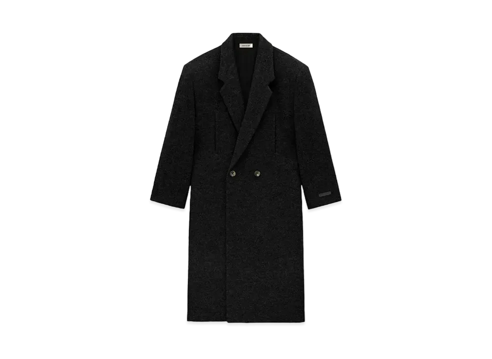 FEAR OF GOD ESSENTIALS Boiled Wool Relaxed Overcoat "Black"