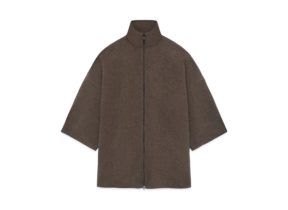 FEAR OF GOD ESSENTIALS Brushed Wool Cashmere Short Sleeve Jacket "Mocha"