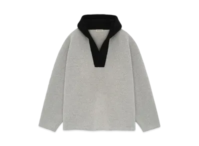 FEAR OF GOD ESSENTIALS Merino Boucle Polo Hoodie "Dove Grey"