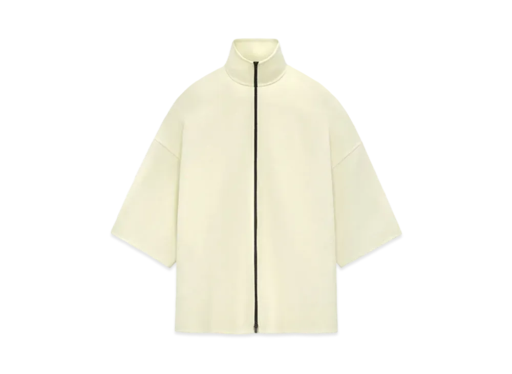 FEAR OF GOD ESSENTIALS Double Wool Cashmere Short Sleeve Jacket "Lemon Cream"