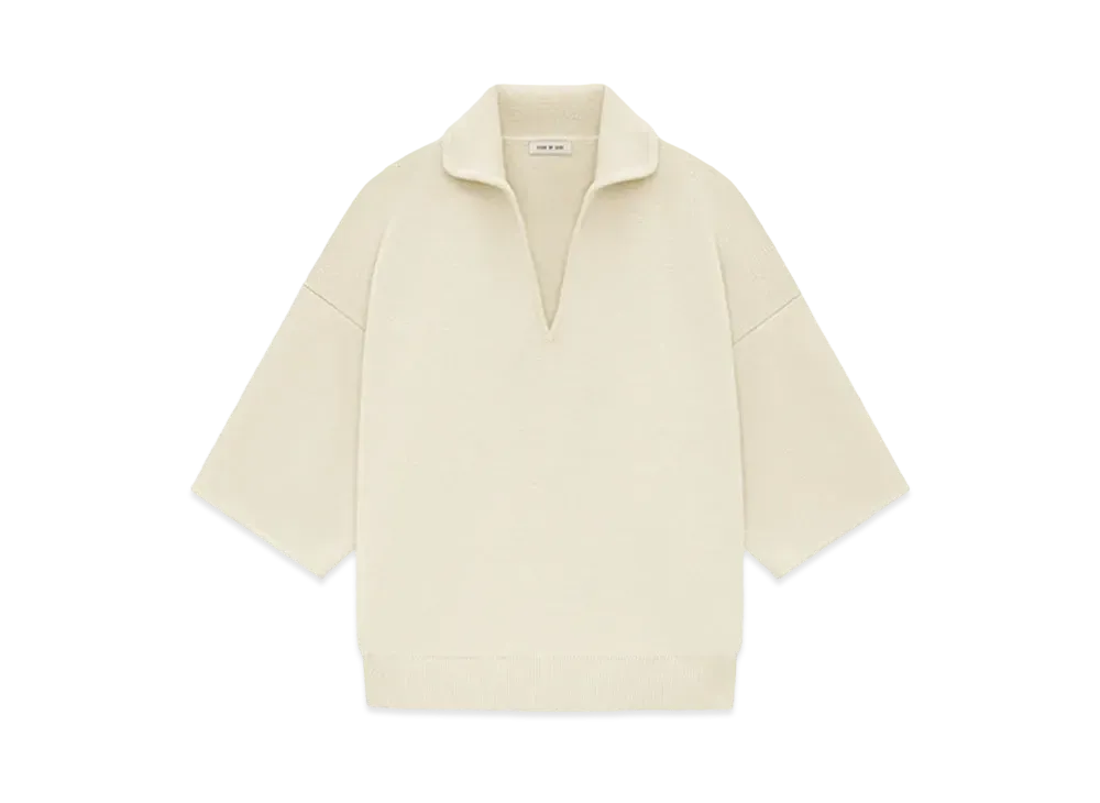 FEAR OF GOD ESSENTIALS Merino Short Sleeve Polo Sweater "Lemon Cream"