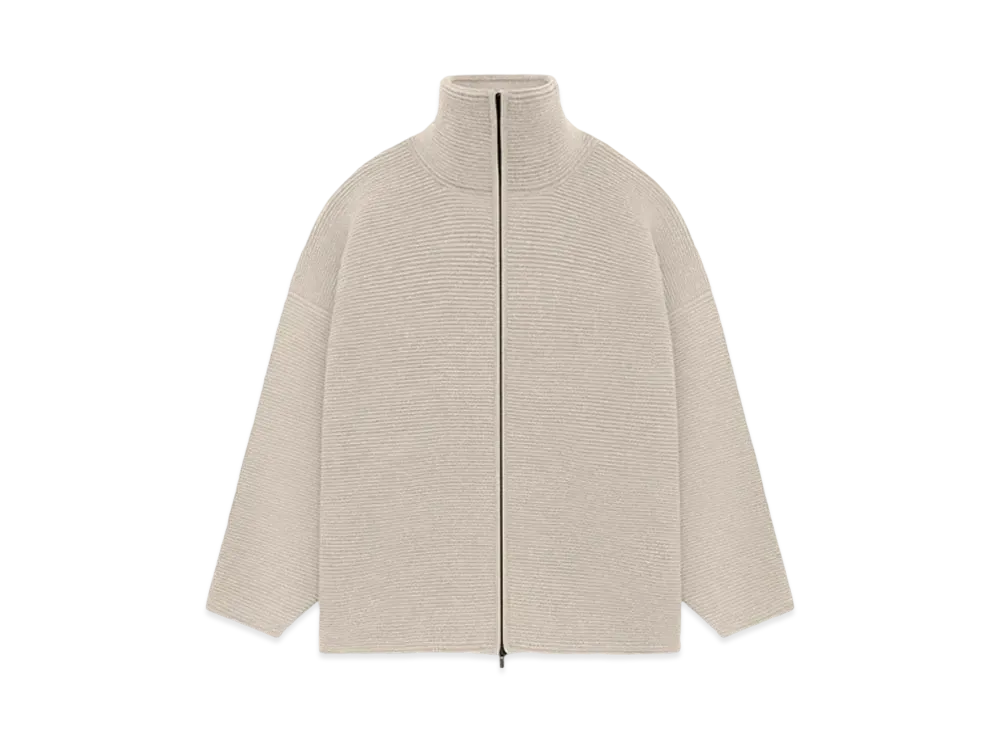 FEAR OF GOD ESSENTIALS Heavy Ottoman Full Zip Sweater "Beige"