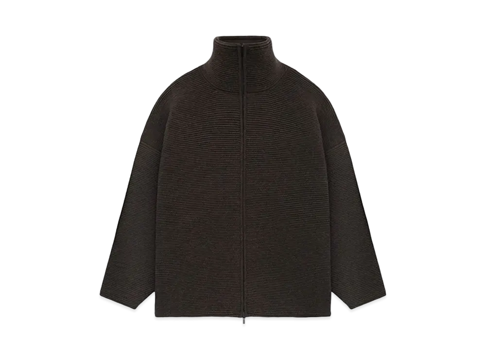 FEAR OF GOD ESSENTIALS Heavy Ottoman Full Zip Sweater "Wood"