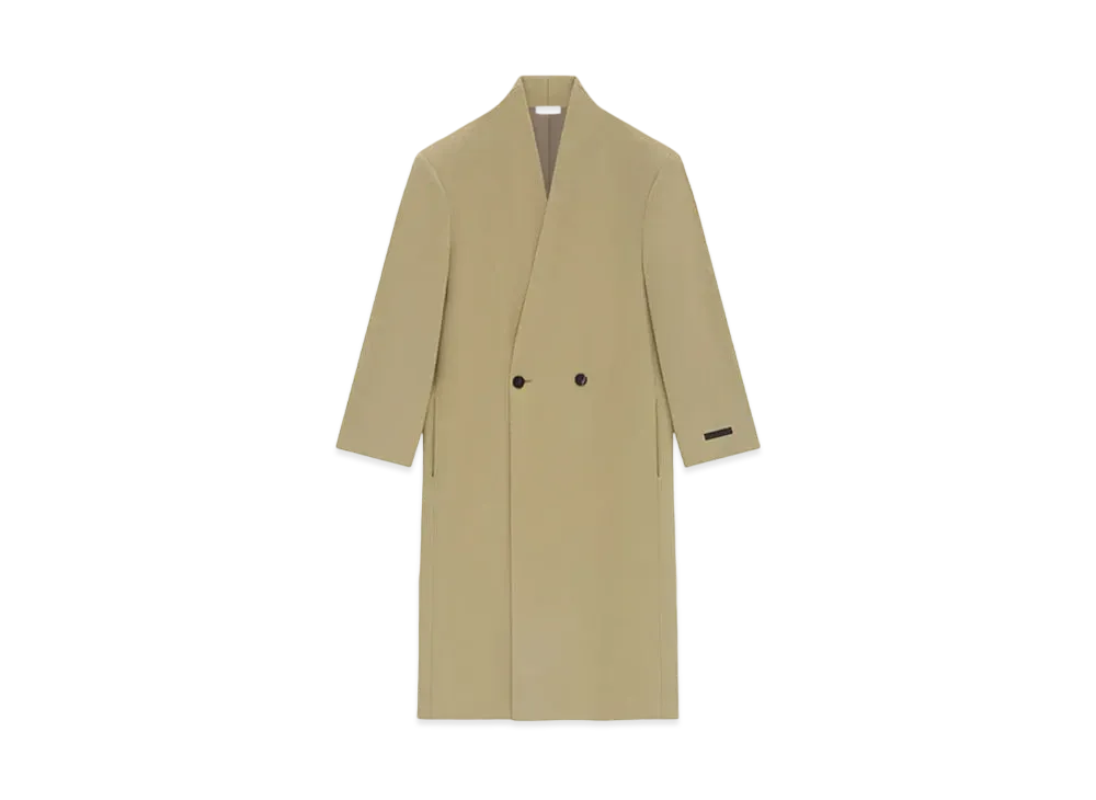 FEAR OF GOD ESSENTIALS Melton Wool Lapelless Coat "Dune"