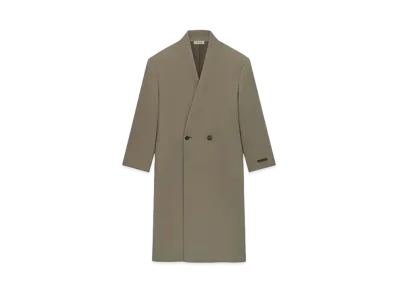 FEAR OF GOD ESSENTIALS Melton Wool Lapelless Coat "Wood"