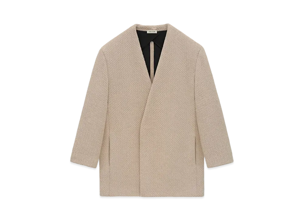FEAR OF GOD ESSENTIALS Pique Knit Lapelless Blazer "Mascara"