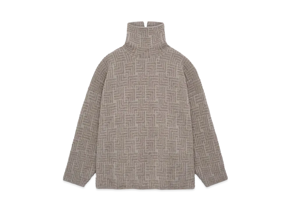 FEAR OF GOD ESSENTIALS Wool Jacquard High Neck Sweater "Moose"